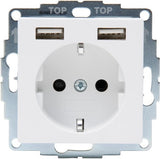 Enzo kopp hk07 pure mat wit inbouw stopcontact ra met 2x usb - 4624115