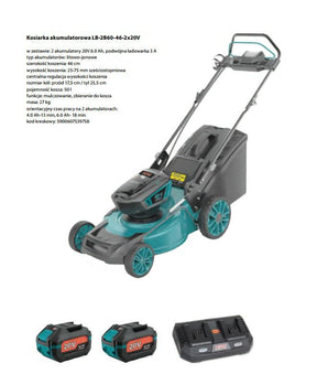 Nac batterijmaaier 2x20v 40cm 2x4ah