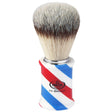 Omega scheerkwast hi-brush synthetisch haar met dassenhaareffect barber pol handvat 11cm