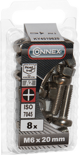 Connex metaalschroef cy-k m6x20 8st a2 - ky4510620