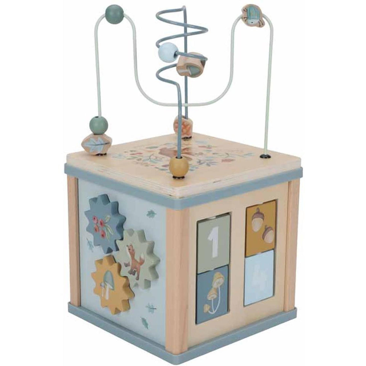 Little dutch forest friends houten activiteitenkubus fsc blauw