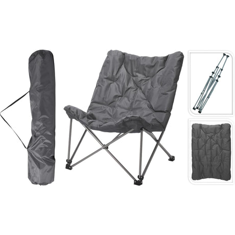Redcliffs campingstoel opvouwbaar grijs 83x74x91cm staal polyester 4,5kg
