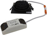 Enzo led inbouwspot 6w 2700k 85mm 60gr vierkant verstelbaar zwart - led4615