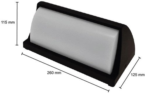 Enzo led wandlamp 12w rechthoek zwart 3000k - 5082200