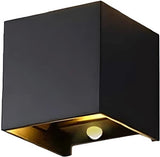 Enzo led wandlamp 2x3w up down vierkant zwart 2700k + sensor - 5082077