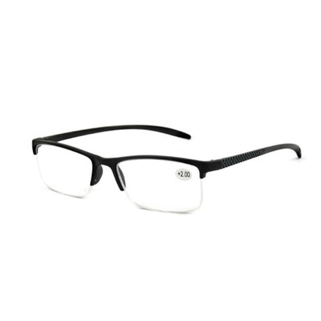 Spectrum leesbril zwart assorti rechthoekig half randloos
