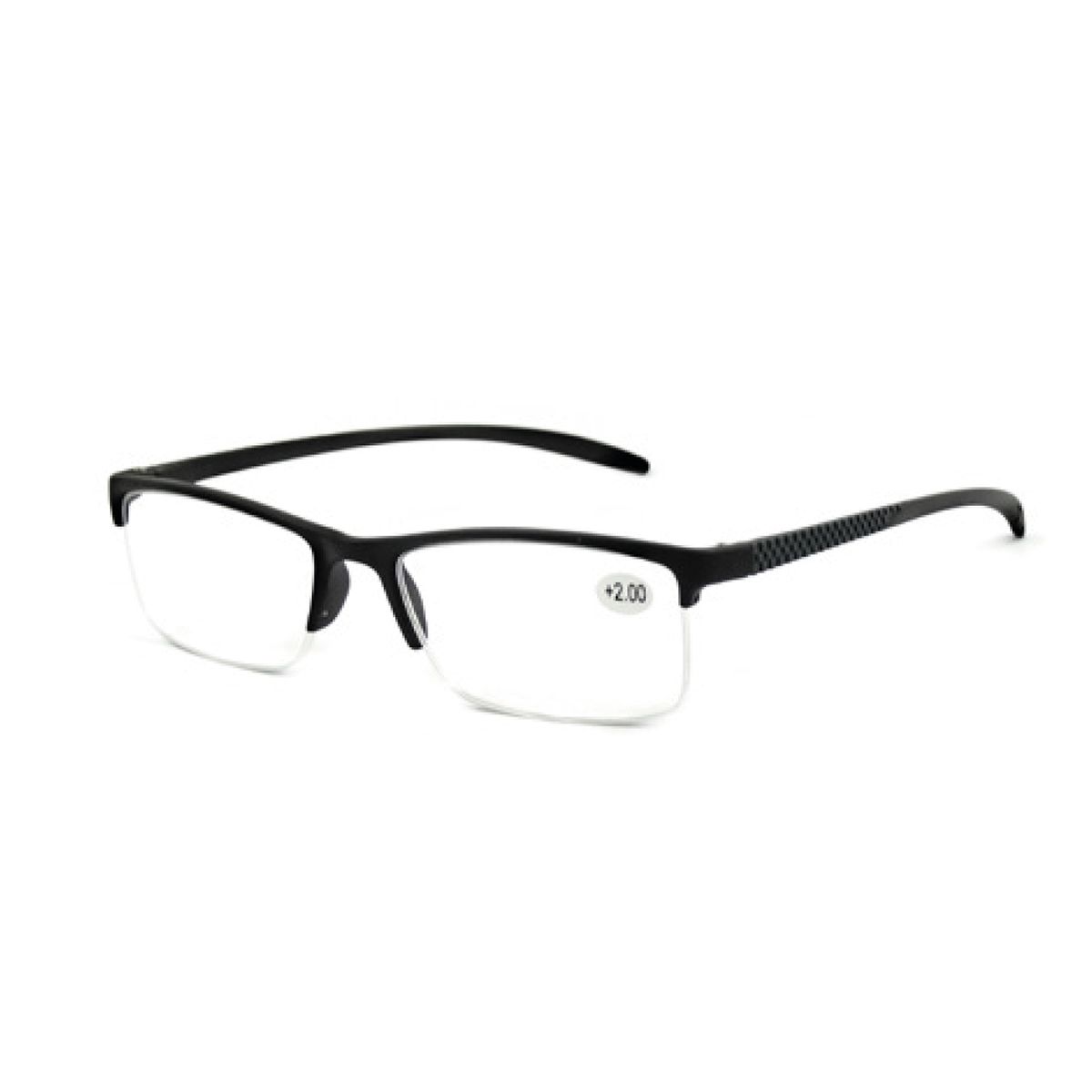 Spectrum leesbril zwart rechthoekig half randloos 2.50