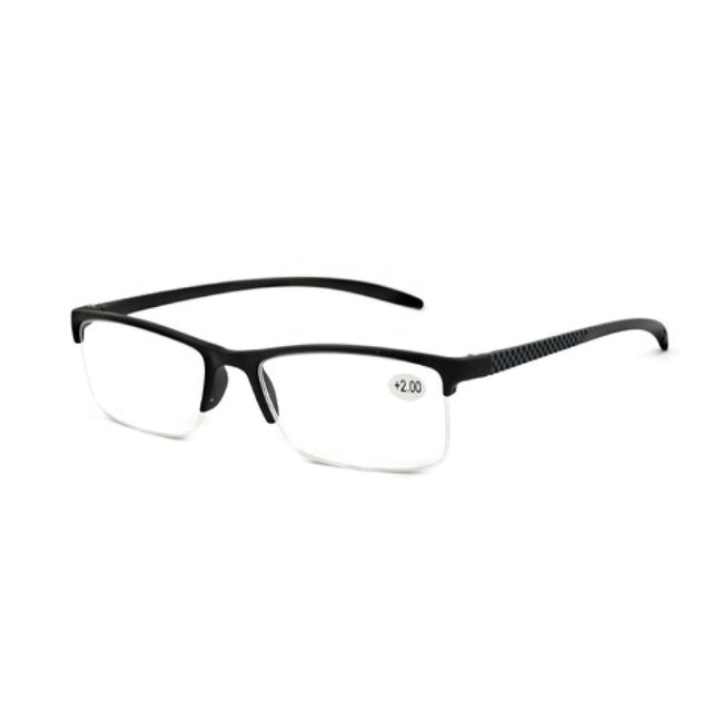 Spectrum leesbril zwart rechthoekig half randloos 3.50