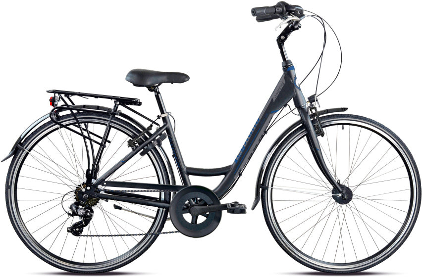 Legnano Camridge 28 Inch 48 cm Dammen 7V V-Brems Matzwart Grey