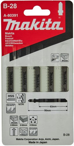 Makita accessoires makita decoupeerzaagblad voor laminaat (5 stuks) - b-28 - a-80391