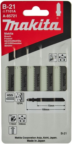 Makita accessoires decoupeerzaagblad b21 - t101a | 5 stuks - a-85721