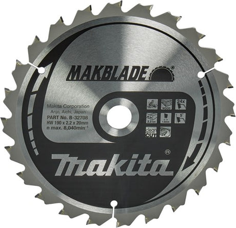 Makita accessoires afkortzaagblad | hout | 190x20x2,2 24t 5g - b-32708