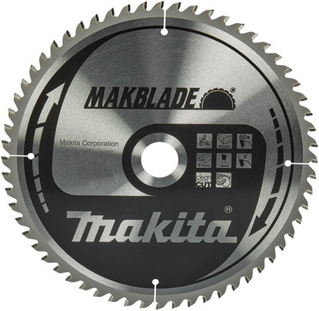 Makita accessoires makita afkortzaagblad voor hout | makblade | ø 260mm asgat 30mm 60t - b-32801