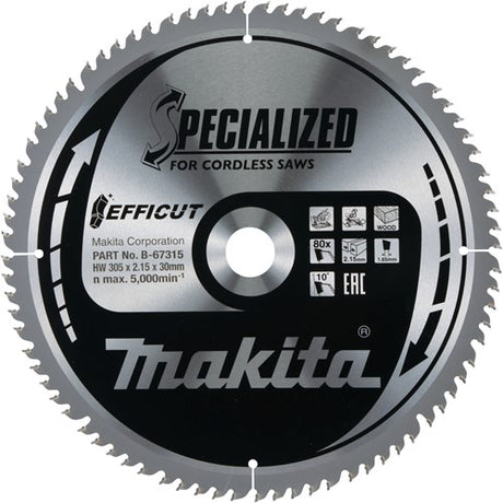Makita accessoires afkortzaagblad hout efficut 305x30x2,15 80t 10g - b-67315