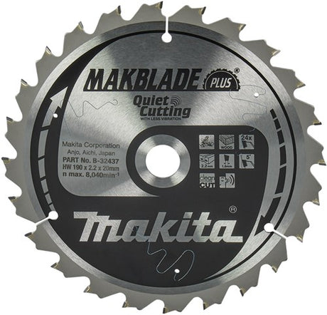 Makita accessoires afkortzaagblad | hout | q c 190x20x2,2 24t 5g - b-32437