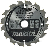 Makita accessoires makita cirkelzaagblad voor hout | specialized | ø 136mm asgat 20mm 16t - b-33532