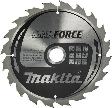 Makita accessoires cirkelzaagblad | hout | 235x30x2,3 20t 20g - b-32269