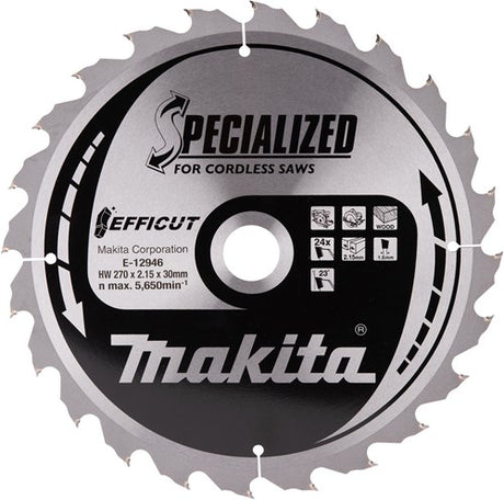 Makita accessoires makita cirkelzaagblad voor hout | ø 270mm asgat 30mm 24t - e-12930
