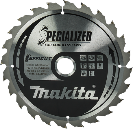 Makita accessoires cirkelzaagblad hout | efficut 235x30x2,2 24t 20g - e-01915 - e-01915