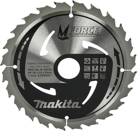 Makita accessoires makita cirkelzaagblad voor hout | mforce | ø 185mm asgat 30mm 24t - b-32035
