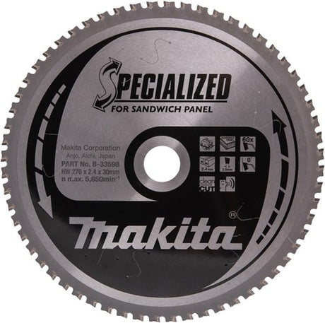 Makita accessoires makita cirkelzaagblad voor sandwichpaneel | specialized | ø 270mm asgat 30mm 60t - b-33598