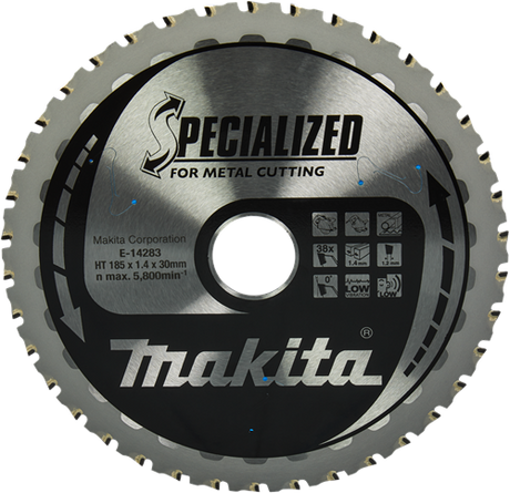 Makita accessoires cirkelzaagblad staal | specialized 185x30x1,4 38t 0g - e-14283 e-14283