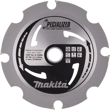 Makita accessoires cirkelzaagblad | vezelcementplaat | pcd 165x20x2,3 4t 12g - b-33685