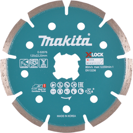 Makita accessoires makita diamantdoorslijpschijf 125 mm 1 st. - beton graniet marmer - 2,5 mm - x-lock - 125 mm