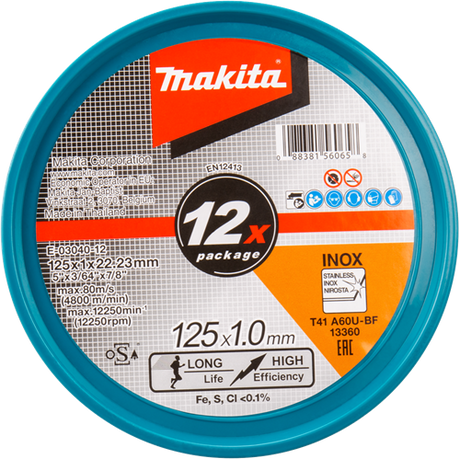 Makita accessoires doorslijpschijf rvs 125 mm - e-03040-12