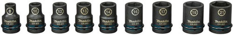 Makita accessoires krachtdoppenset impact black, 1 2” 9-delig - e-16570