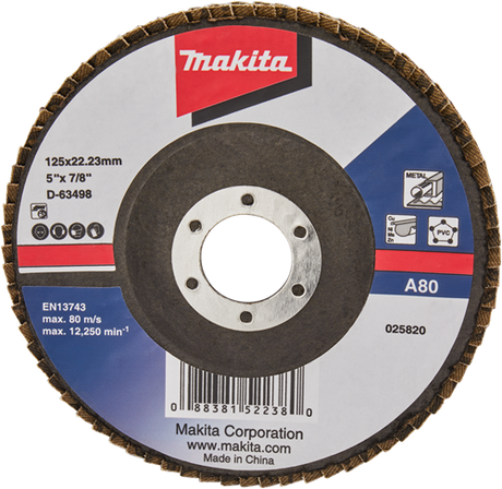 Makita accessoires lamellenschuurschijf 125mm a80 - d-63498
