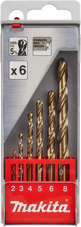 Makita accessoires metaalborenset 6-delig - d-57168 d-57168