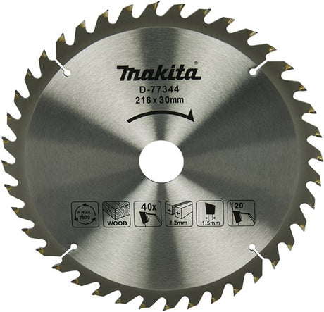 Makita accessoires makita afkortzaagblad hout 216x30x1,5 40t 20g, ls0816f - d-77344