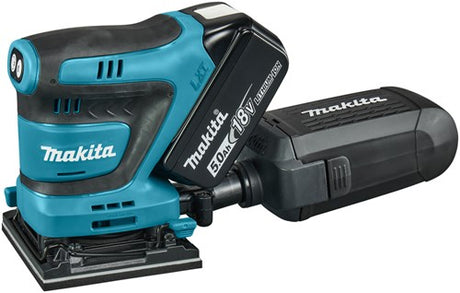 Makita dbo481rtj accu handpalm vlakschuurmachine | 18v | 2 x 5.0 ah accu + snellader | in mbox - dbo481rtj