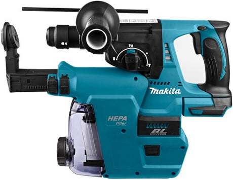 Makita dhr243zjw 18 volt combihamer | sds-plus | met verwisselbare boorkop met stofafzuiging | zonder accu's en lader in m-box - dhr243zjw