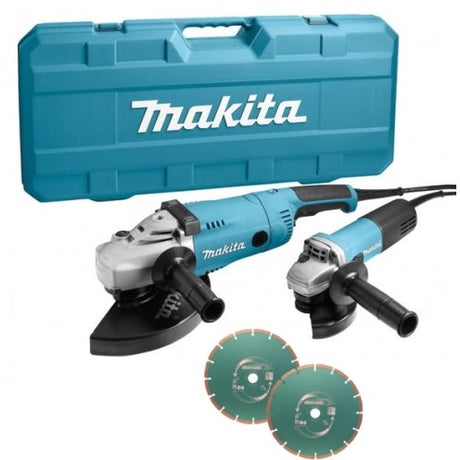 Makita dk1163gx haakse slijper set ga9020 + 9558 | + diamantschijven - dk1163gx