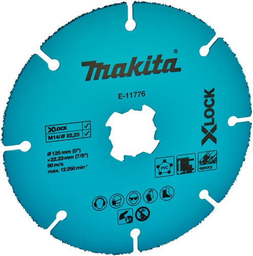 Makita accessoires makita trennscheibe 125mm uni.x-lock e-11776 doorslijpschijf recht 125 mm 1 stuk(s) gipskarton, pvc, vezelcement, kunst