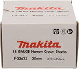 Makita accessoires niet 30mm 6,35x1,1x1,3mm - narrow crown, 18awg - f-33623