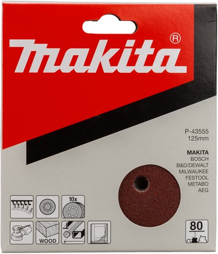 Makita accessoires makita p-43555 schuurschijf red v. 125mm. k80 ve=10
