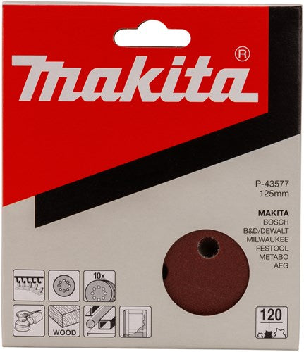 Makita accessoires makita p-43577 schuurschijf red v. 125mm. k120 ve=10