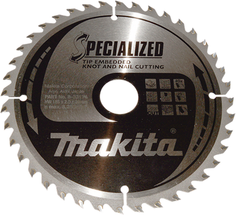 Makita accessoires makita zaagblad | tipe | 185x30x2,0 | 40t | 25 graden - b-33174