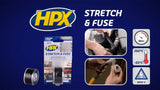 Hpx producten stretch fuse reparatietape silicone transparant 25mm x1 80m