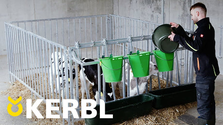 Kerbl producten kalveremmer met hygiene ventiel plus speen