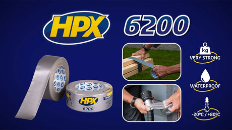 Hpx producten duct tape reparatietape donkerblauw 48mm x 25m