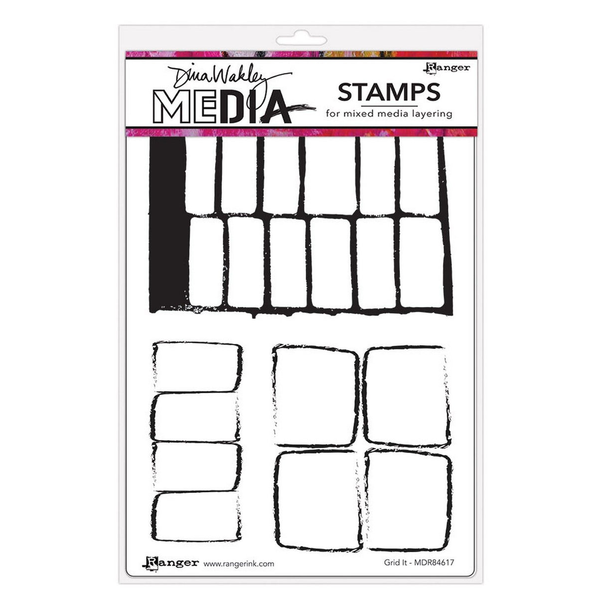Ranger ink ranger • dina wakley media cling stamps grid it