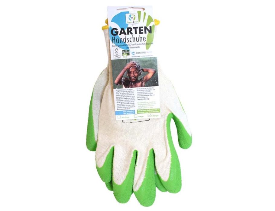 Fair vert des gants de jardin vert et juste