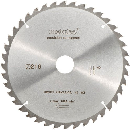 Metabo accessoires metabo cirkelzaagblad precision cut hw ct ø 216 mm, 30t wz22 - 628062000