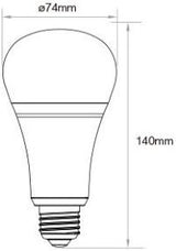 Mi-light miboxer zigbee rgb-cct led e27 gls 12w - led0276