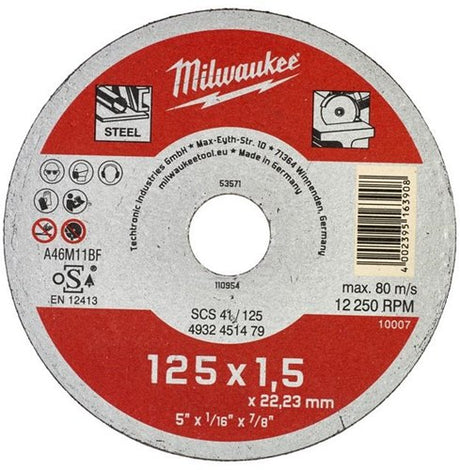 Milwaukee accessoires metaaldoorslijpschijf scs 41 125 (1,5) - 25 stuks - 4932451479