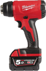 Milwaukee m18 bhg-502c accu heteluchtpistool - 18v 5.0ah li-ion - 4933459772